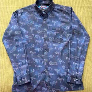 Retro Rifle: Zodiac, Medium, Long Sleeve, Navy Blue